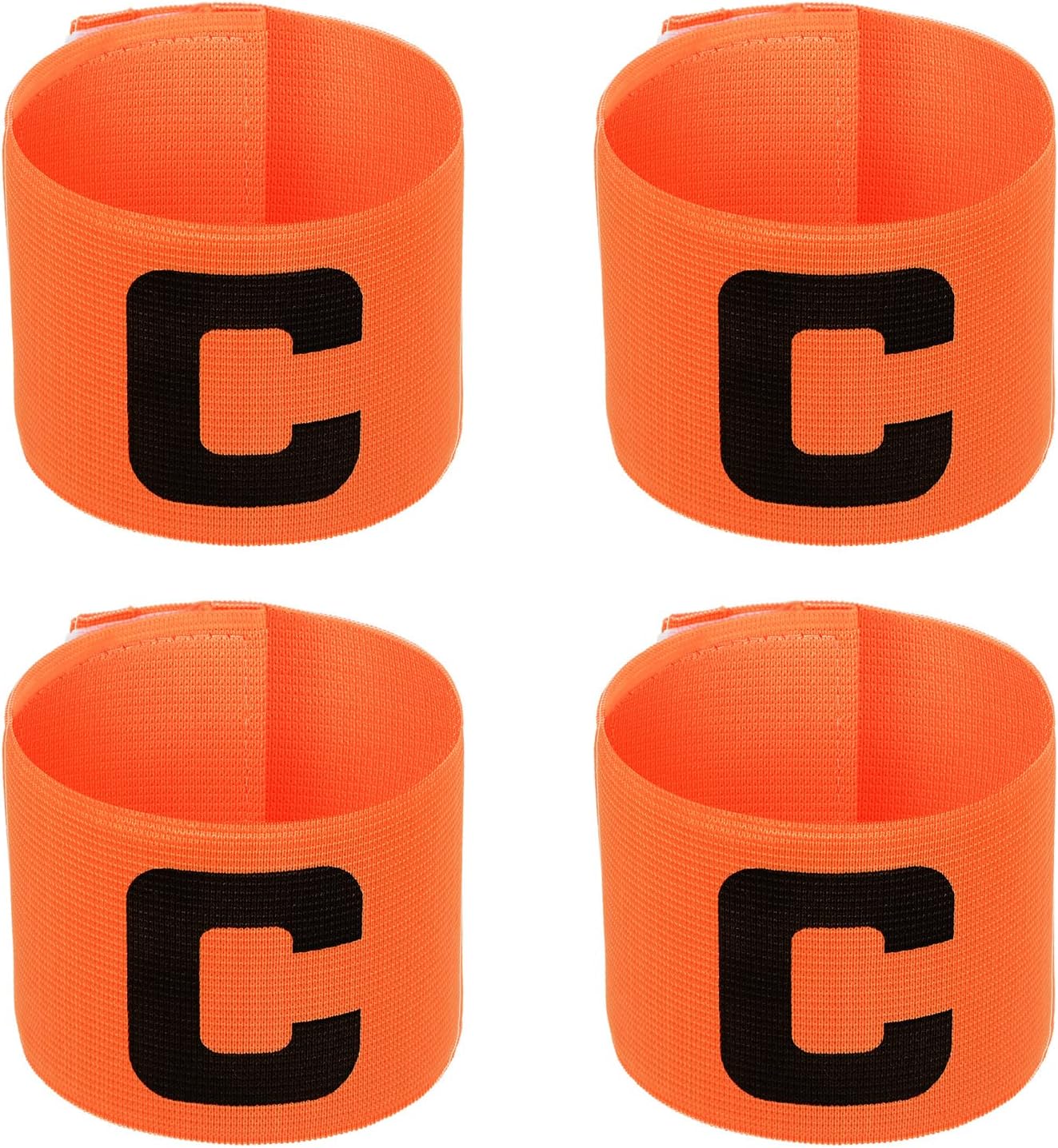 PATIKIL Soccer Captain Armband, 4 Pcs Nylon Elastic Protective Arm Badge for Youth Adult Team Training
