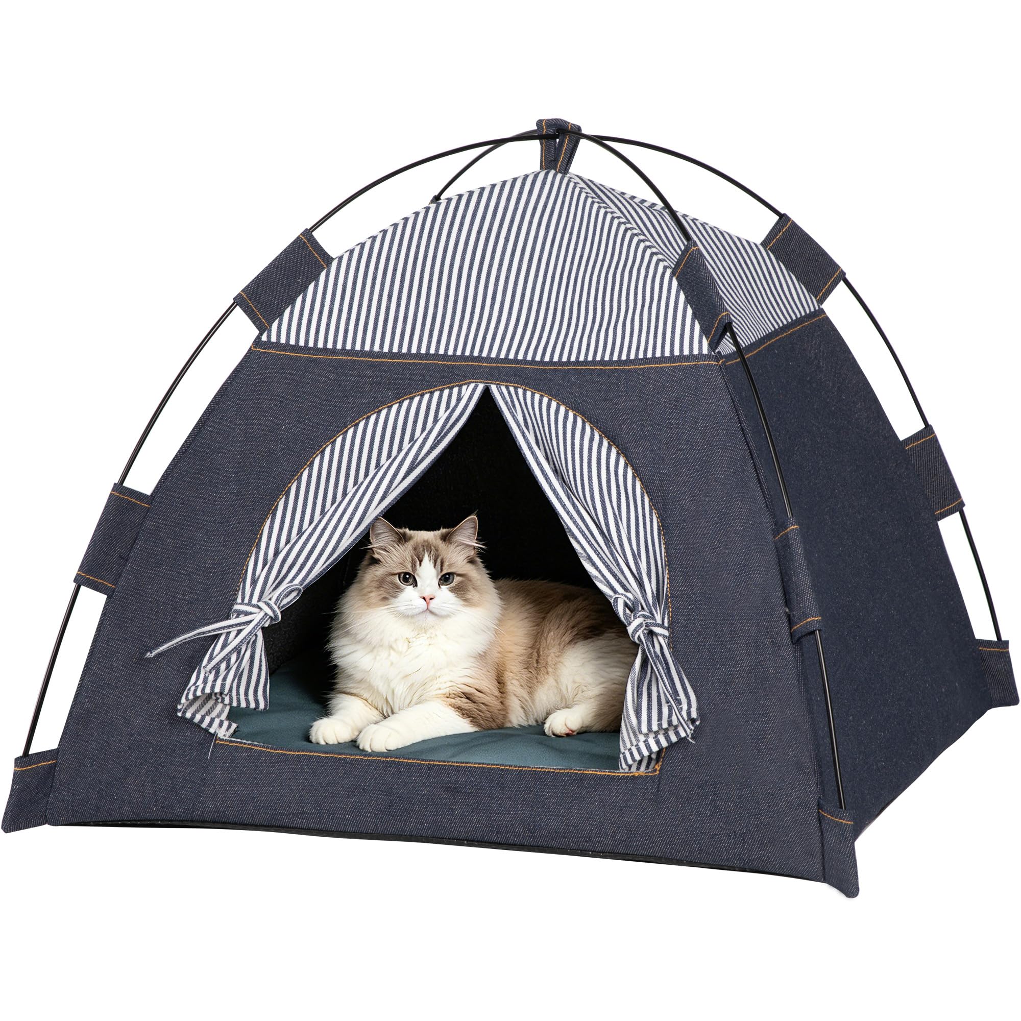 Photo 1 of Gigreinc Cat Tent for Indoor Breathable Denim Dog House Portable Foldable