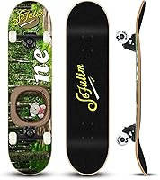 Vista 13 de Sefulim 31 x 8 Inch Complete Skateboard 7 Layer Canadian Maple Double Kick Deck Concave Cruiser Trick Skateboard for Boys Girls Teens Adults Beginner