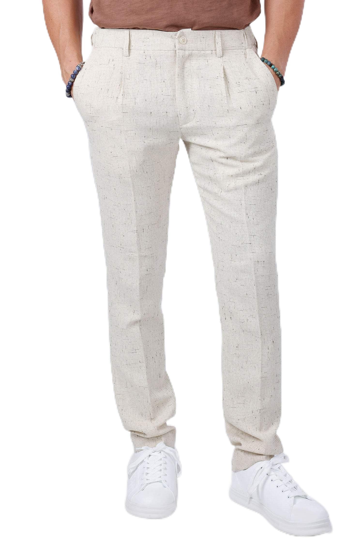 Barabas Mens Wool Texture Stretch Waist Dress Pants 4CP33