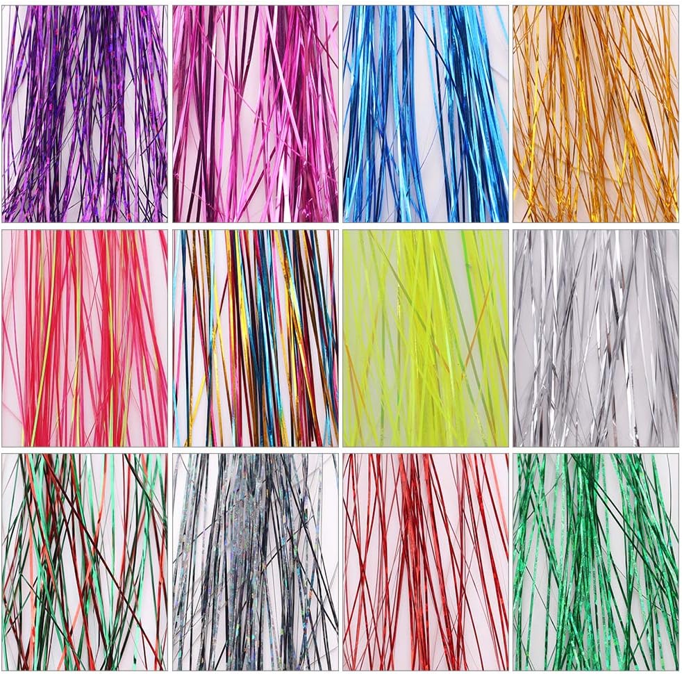 Fly Tying Materials 12 Colors Krystal Flash Ripple Flashabou Flies Fishing Lure Making Supplie