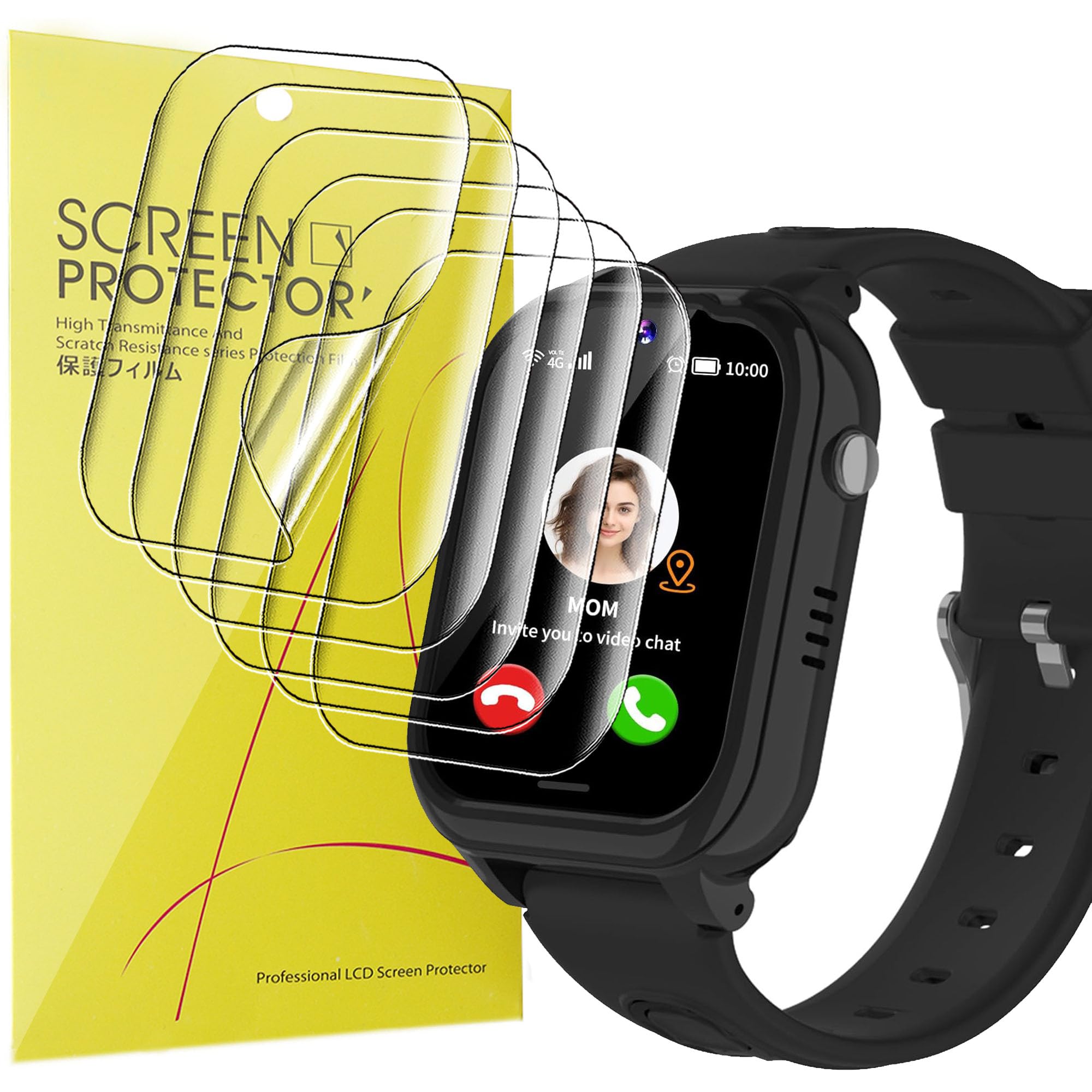 Lamshaw 6 Piezas Protector de Pantalla para JUBUNRER ‎1,69 Pulgadas Reloj Inteligente,Resistencia a los arañazos,Sin Burbujas,HDTransparente (TPU-6Piezas)
