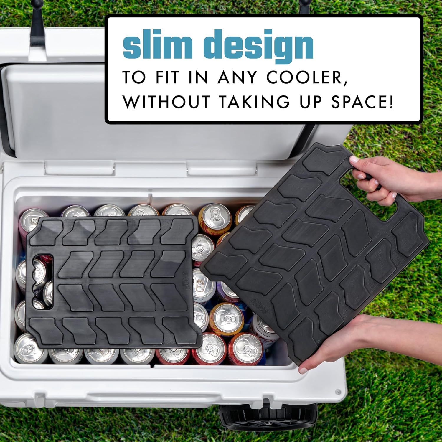 Cool Coolers by Fit & Fresh XL Slim Cooler Ice Blocks, Reusable & Long Lasting XL Ice Packs for Coolers, Slim XL Ice Packs for Cooler Bags, Space Saving, Quick Freeze, 10"x 13", Black, 3PK - Image 5