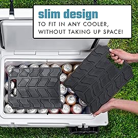 Cool Coolers by Fit & Fresh XL Slim Cooler Ice Blocks, Reusable & Long Lasting XL Ice Packs for Coolers, Slim XL Ice Packs for Cooler Bags, Space Saving, Quick Freeze, 10x 13, Black, 2PK