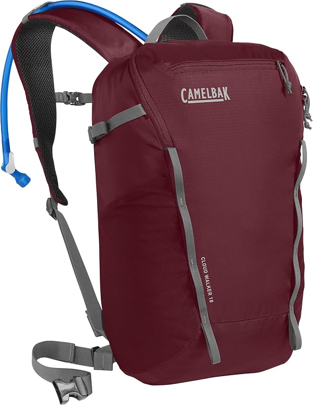 Mochila de hidratación para senderismo Cloud Walker 18, Cabernet | Hidratación cómoda para caminatas de un día, ventilación específica para condiciones cálidas, transporte estable cuando cambia el terreno