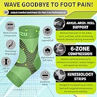 Vista 4 de BLITZU Compression Socks for Plantar Fasciitis, Achilles Tendonitis, Arthritis Relief, Ankle Brace Compression Sleeve with Foot Arch Support, Ankle