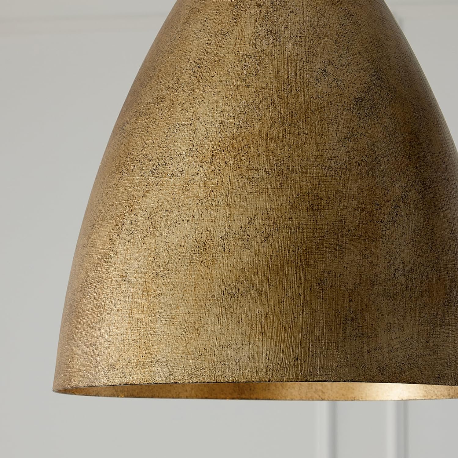 Capital Lighting 358511FT Francesca Transitional Textured Metal Cone Pendant Lighting, Integrated LED 10 Watt, 18" H x 13" W, Feathered Gold