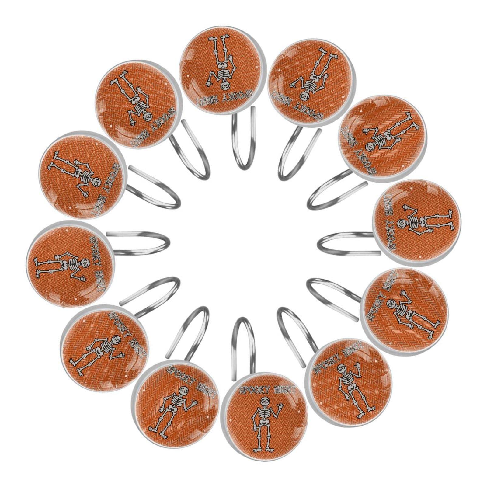 Set 12 Ganci Tenda Doccia Halloween - Ganci Cranio Decorativi Per Bagno