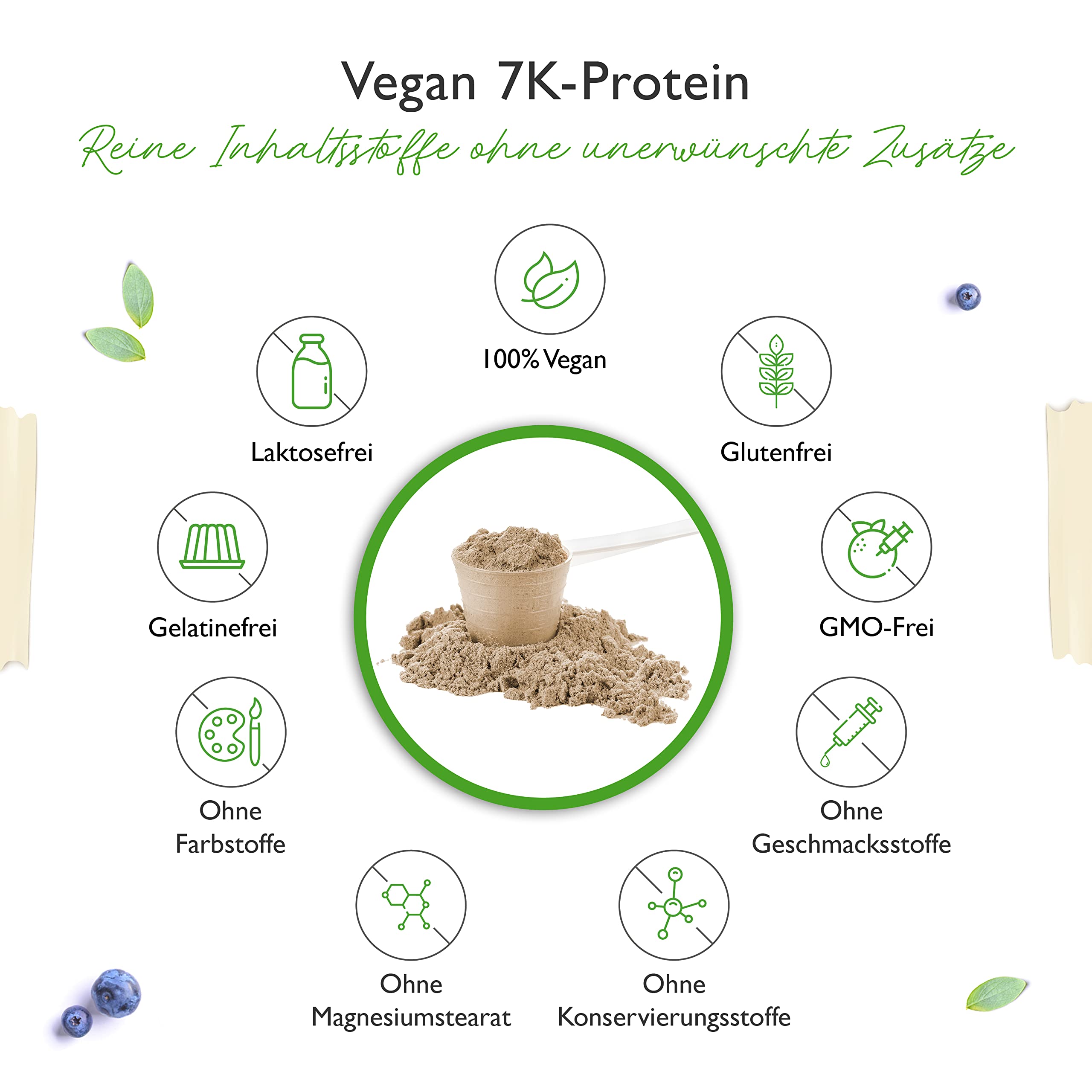 Vegan 7K Protein - 1kg - Salted Caramel - Rein pflanzliches Eiweißpulver mit Reis-, Mandeln-, Soja-, Erbsen-, Hanf-, Cranberry-, Sonnenblumenprotein