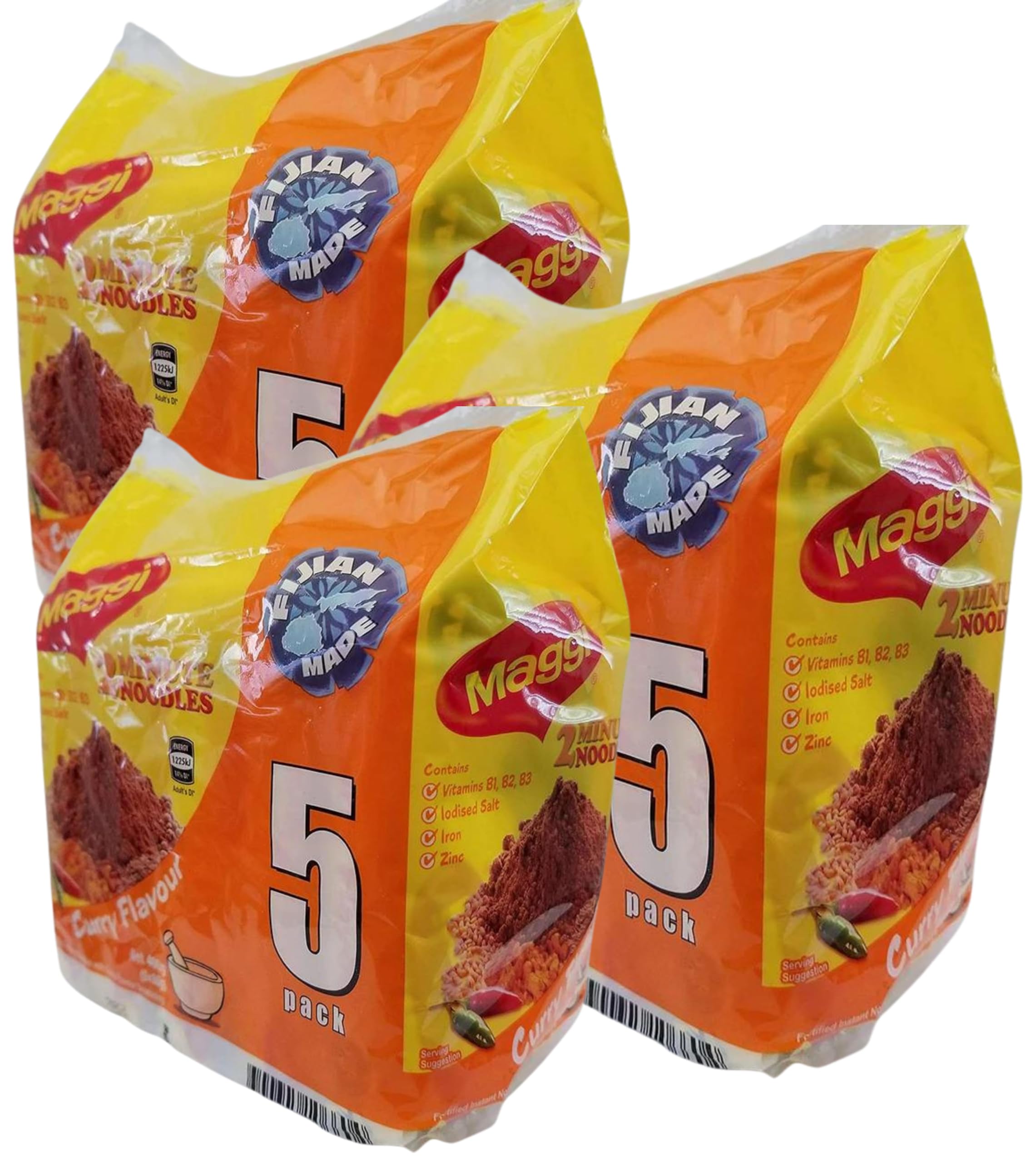 Instant Maggi 2 Minute Noodles - Yummy CURRY Flavor Noodles (Pack Of 15 x 80g EA) A DELICIOUS MEAL IN JUST 2 MINUTES... Imported from FIJI