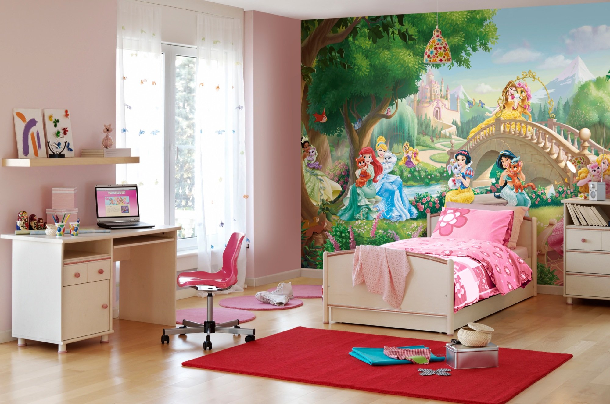 Komar Disney Princess Palace Pets Wallpaper Mural, Vinyl, Multi-Colour, 368x0.2x254 cm