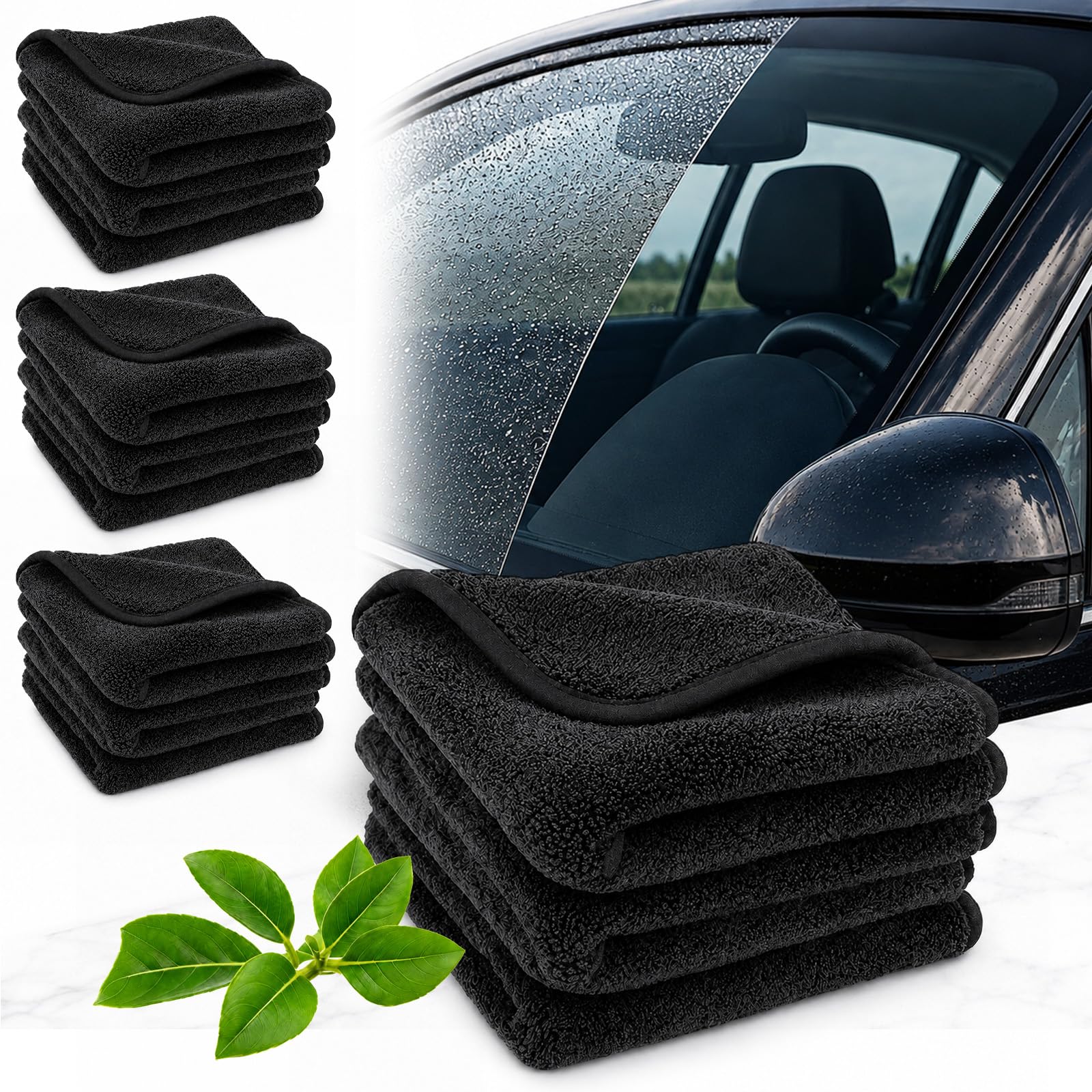 Panno Giovasa in Microfibra per Auto, Vetri, Superfici Lucide（40 * 40cm） (4PSC)