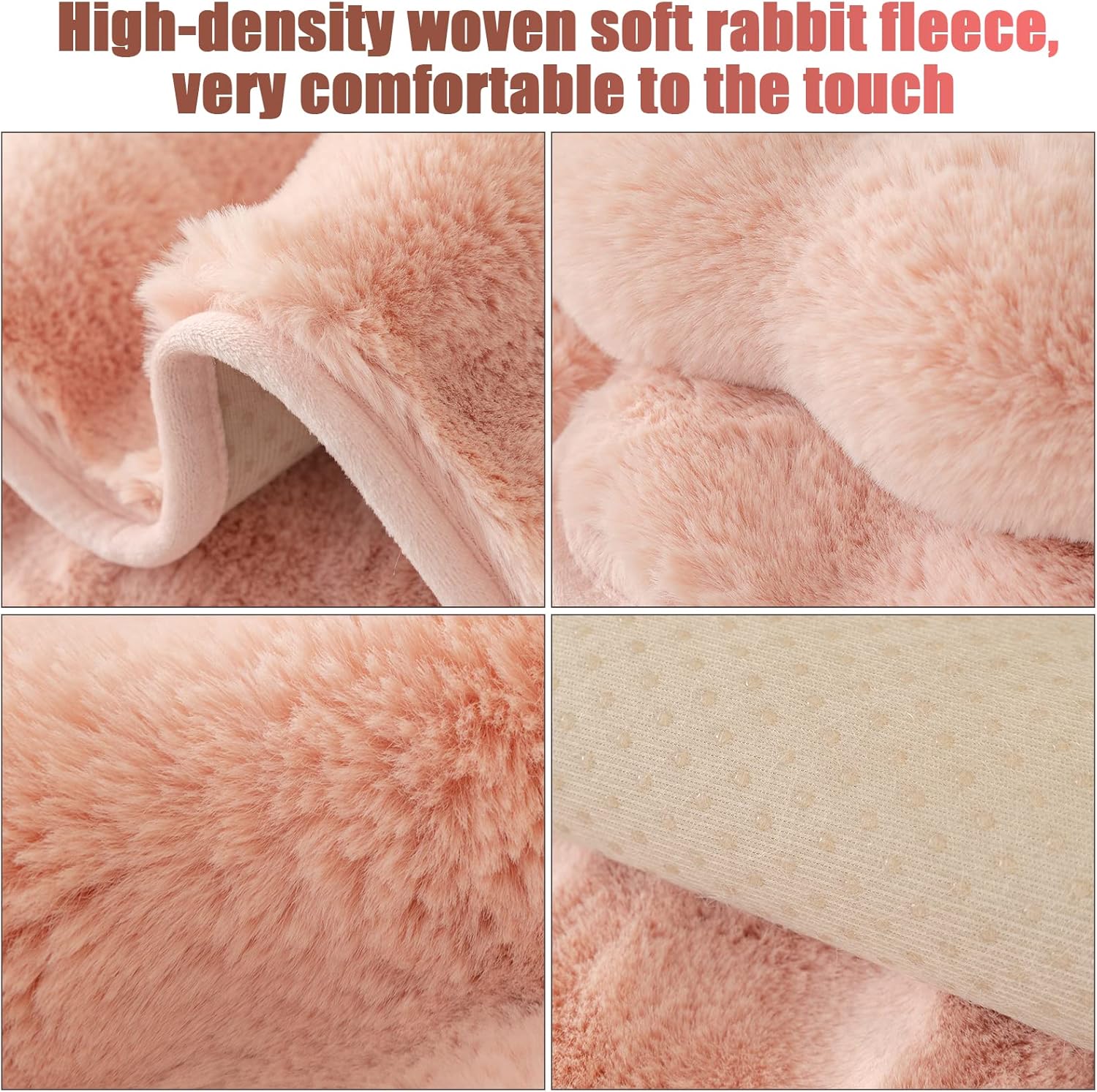 cjc Thick Rabbit Plush Sofa Cushion, 2024 New Non-Slip Sofa Seat Cushion Cover, Universal 1 2 3 Seater Funny Fuzzy Couch Cover, Furniture Protector Fluffy Slipcovers for Living Room (70 * 90cm)