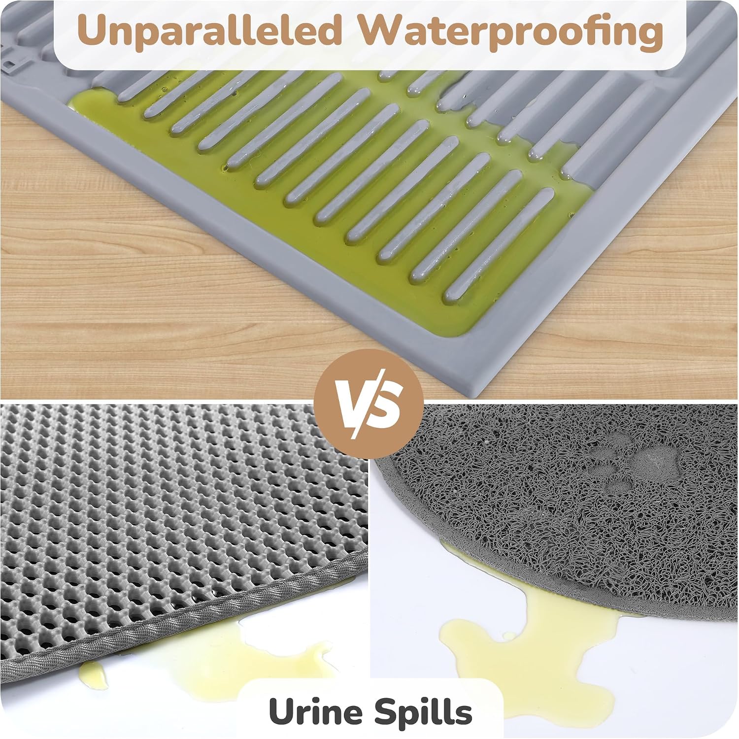 Rubber Litter Mat V1.0 (Grey, 25 x 15" (Pack of 2))