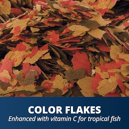 Miniatura 4 de Tetra Color Tropical Flakes, alimento para peces que aumentan el color, dieta nutricionalmente equilibrada para peces tropicales, 2.2 libras