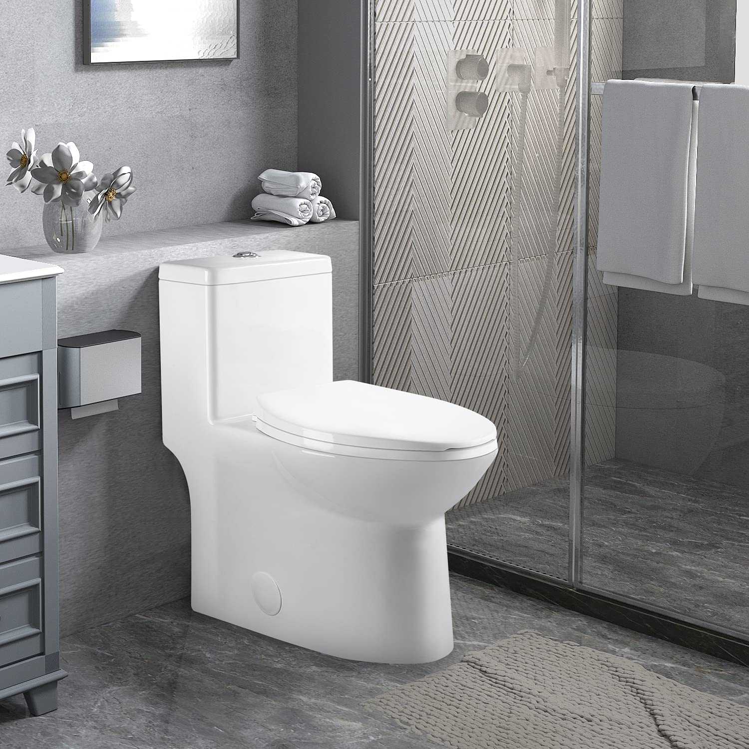 Buy One Piece Toilet Small Compact Dual Flush Space Saver
