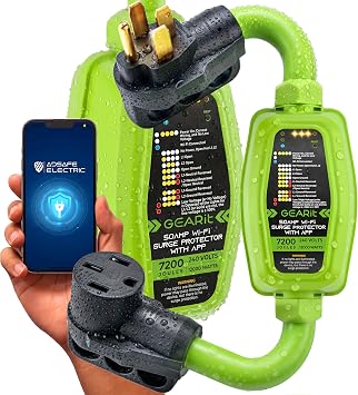 GEARit 50 Amp RV Surge Protector with WiFi and App Support - Real Time Monitor V/A/W, NEMA 14-50P/R 7200J, Waterproof Outdoor for RV Camper Travel Trailer