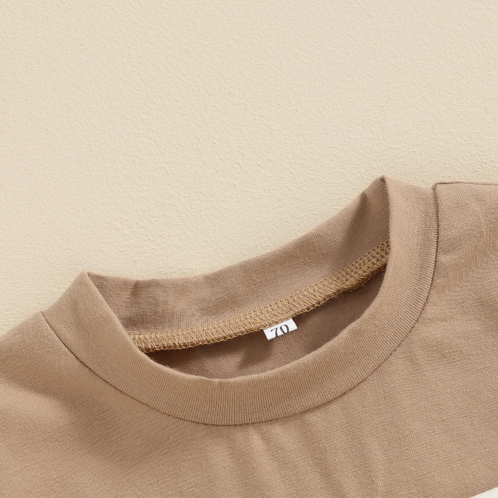 Toddler Baby Boy Summer Clothes Short Sleeve T-Shirt Tee Animal Tree Rolled Shorts Casual Clothes Set (Khaki, 12-18 Months)