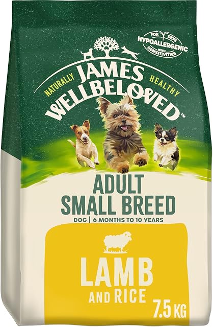 James Wellbeloved Adult Small Breed Lamb and Rice 7.5 kg Bag, Hypoallergenic Dry Dog Food