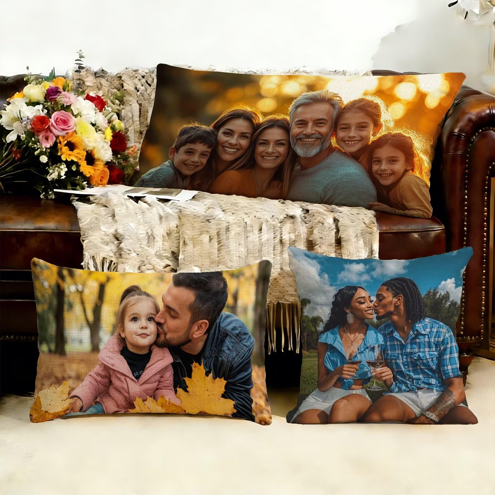 Cojin Personalizado Foto a Doble Cara 60x180cm - Cojines Exterior,Funda de Almohada Impermeable - Regalo Original para San Valentín y Aniversario Parejas para Cama Sofa Terraza Salon Jardin J1-147