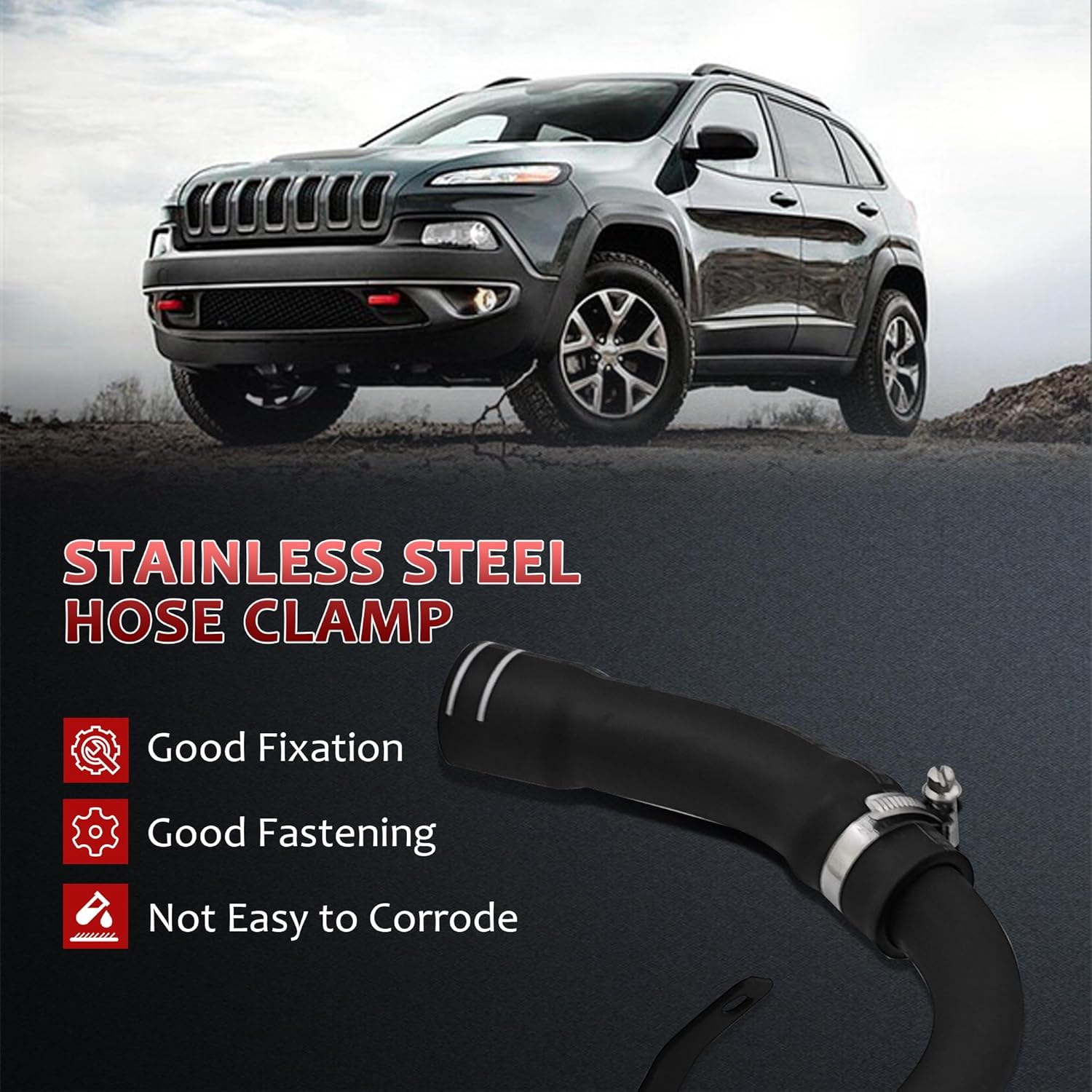 Gas Fuel Tank Filler Neck Hose Pipe Tube Fits for Jeep Renegade 2.4l L4 2015-2023;Fits for FIAT 500X 2016-2022 Fuel Filler Tube Replace #68604043AB 68254872AA 68322145AA 68365460AA 68372070AA