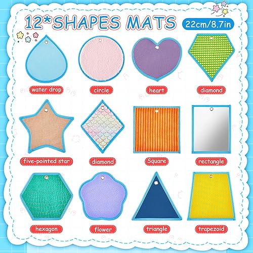 Miniatura 2 de Juego de 12 alfombrillas sensoriales con textura surtida, azulejos sensoriales para el suelo, paneles de pared sensoriales educativos táctiles para