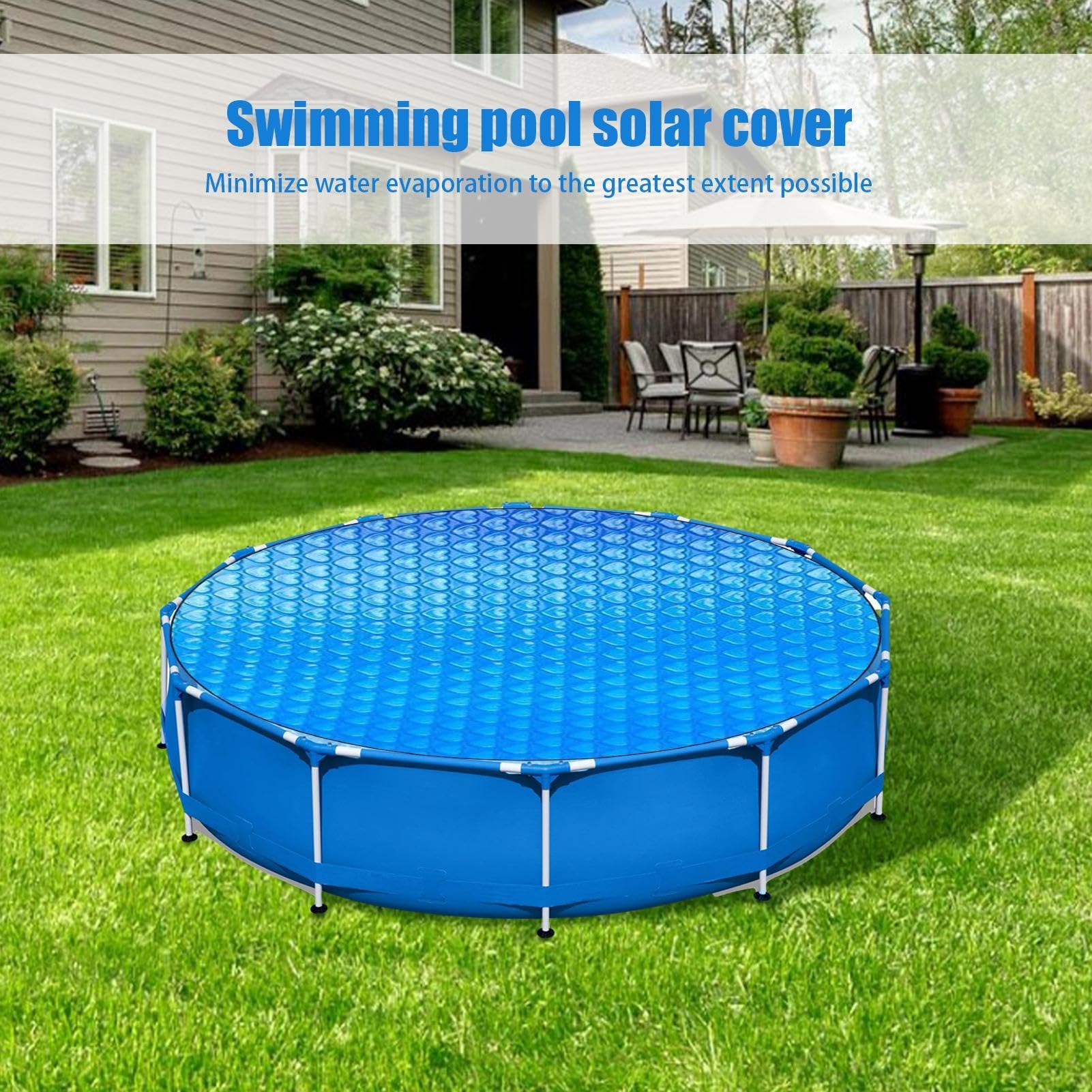Copertura per piscina, 360 x 360 cm, copertura solare per piscina, copertura solare per vasca idromassaggio, copertura impermeabile antipolvere per piscine fuori terra, per piscina