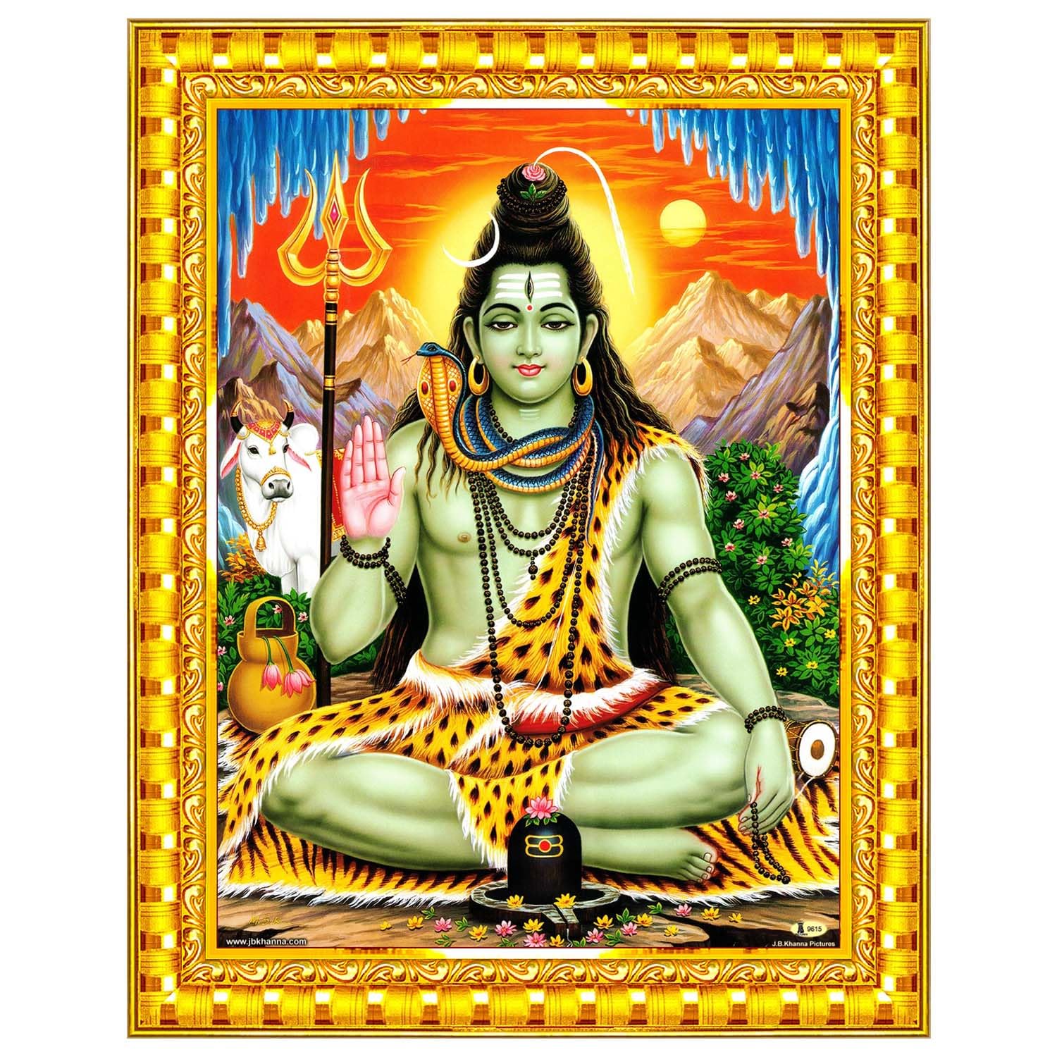 Pavan Photo Laminations Lord Shiva Shiv Bholenath Mahadev Ji Siva Wall Painting Framed Home Decor (Wood,Matte,Gold,Small Size,6 x 8 Inch) R99S-image-37