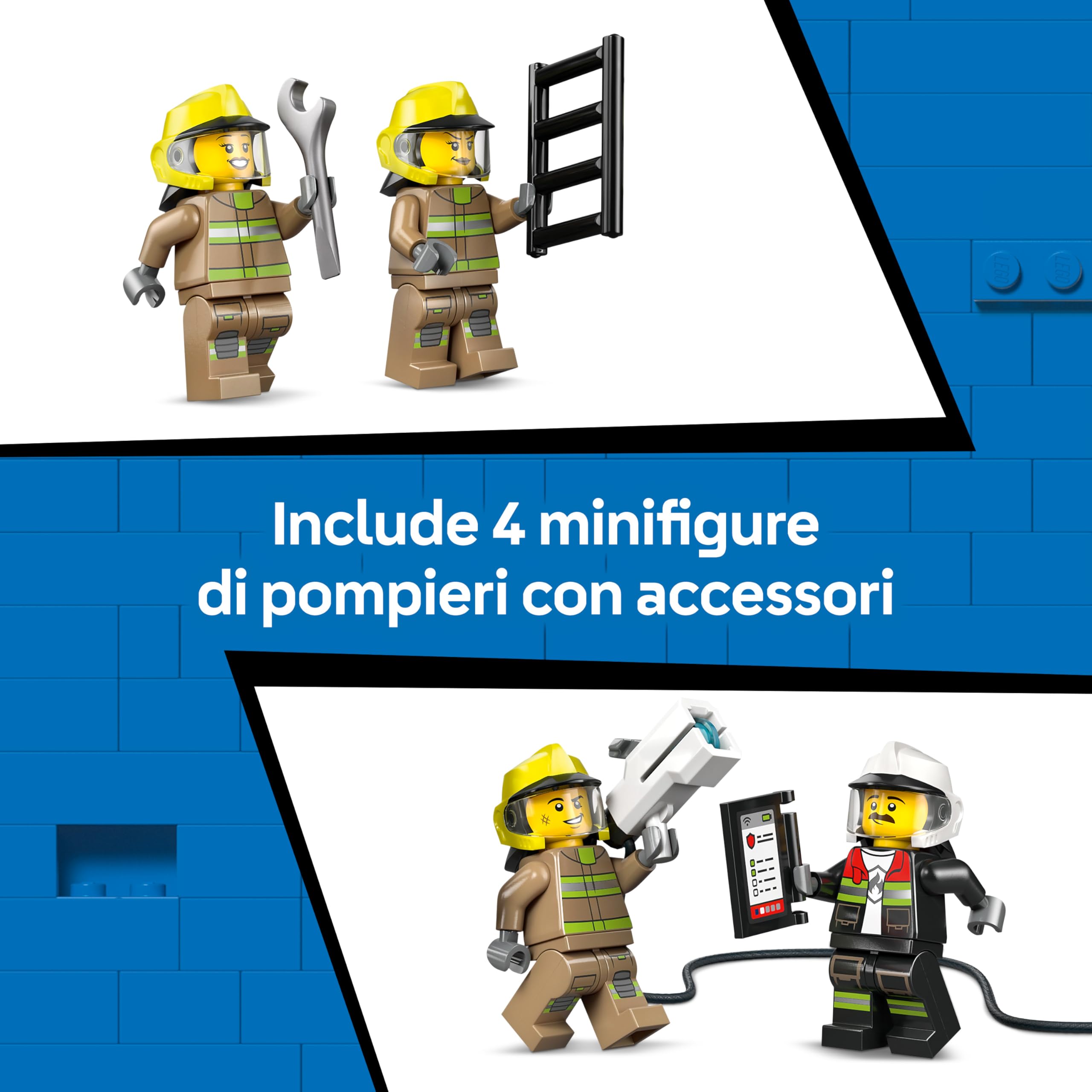 LEGO City Autopompa dell’Aeroporto - Camion Giocattolo dei Pompieri - Veicolo di Emergenza con 4 Minifigure di Vigili del Fuoco - Idea Regalo per Bambini da 7 Anni in su e Fan dell'Ingegneria - 60499