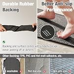 TYUU Bathroom Rugs Non Slip Washable, Super Absorbent Thin Bath Mat Small Quick Dry Low Pile Bathroom Rug, Dark Grey 16"x24"