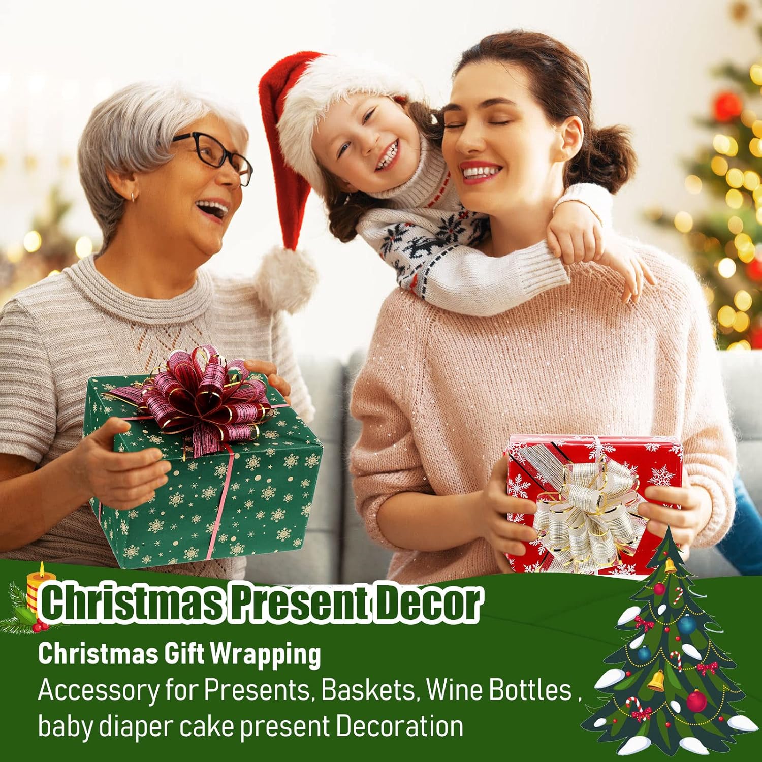 WILLBOND 20 Pieces 6 Inch Pull Bows Gift Wrapping Ribbon Pull Bows for Valentine Wedding Baskets Christmas Multicolor Wrap Accessory for Gift Present Holiday Decor(Assorted Color) - Image 6