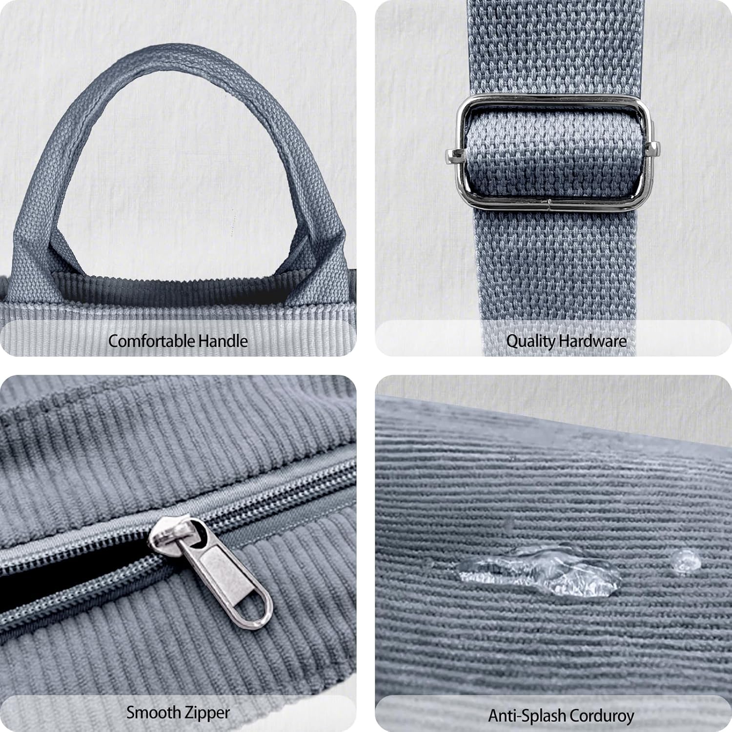 Beurlike Corduroy Tote Bag for Women Large Crossbody Hobo Bags Casual Messenger Shoulder Handbag for Shopping Work - Image 4