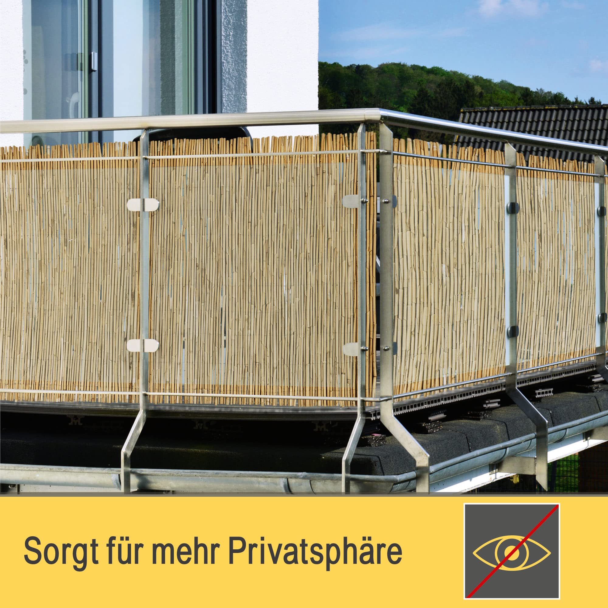 Sol Royal Schilfmatten Sichtschutz Zaun 140x600 cm SolVision S36 – langlebiger & witterungsbeständiger 100% Schilfrohrmatte Indoor & Outdoor für Balkon, Terrasse, Garten – Windschutz & Sonnenschutz