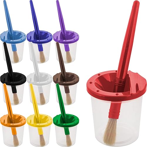 U.S. Art Supply Kit de 40 piezas de suministros y accesorios de pintura de arte para niños, 25 pinceles planos, redondos, con punta de espuma, 4