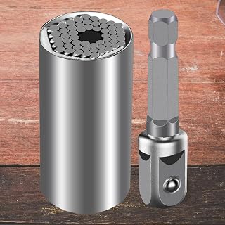Universal Super Socket Set 7-19mm - Multi-function Socket Set for Unscrewing Any Bolt, Power Drill Adapter