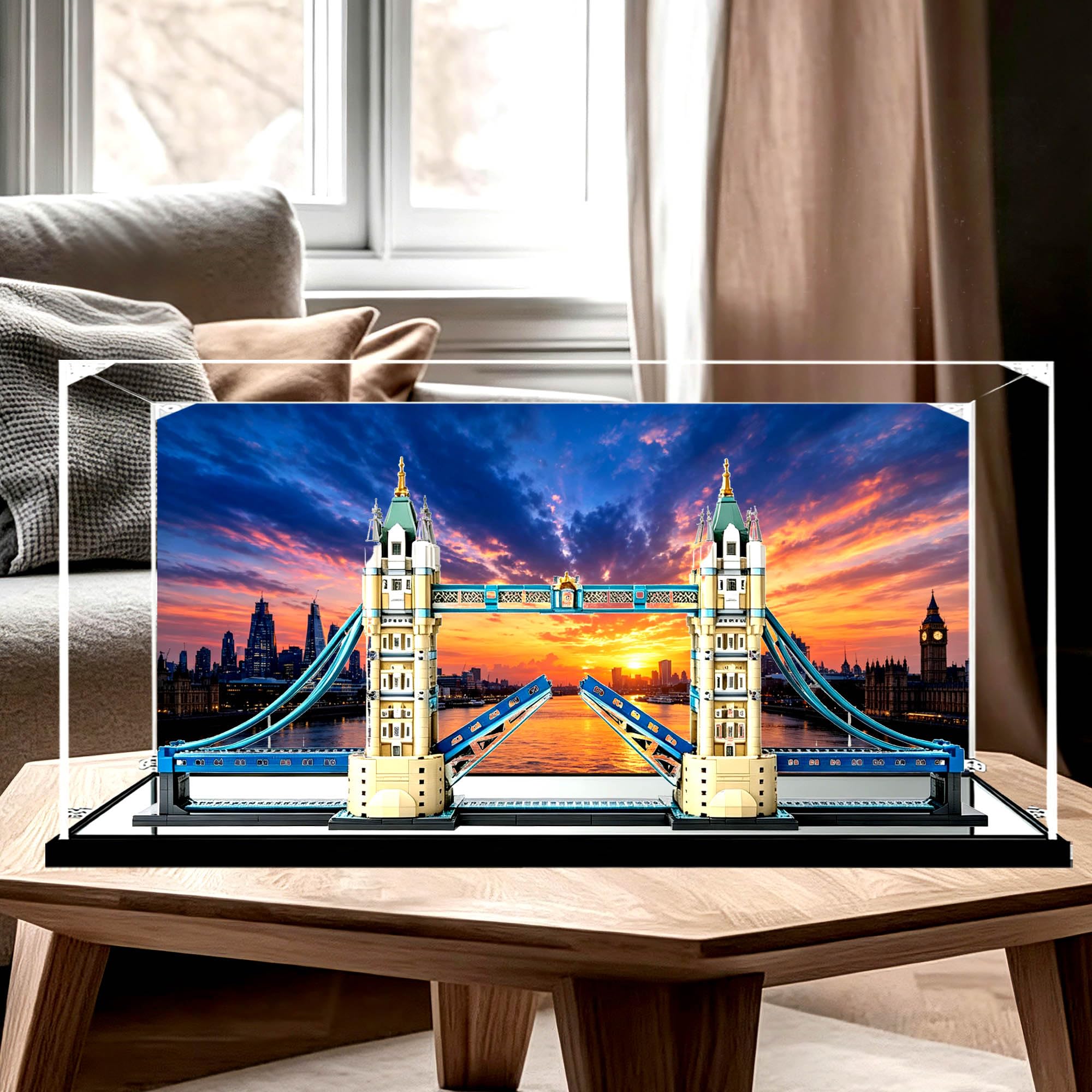 Vetrina compatibile con set Le-go Tower Bridge 21067 (stile B)
