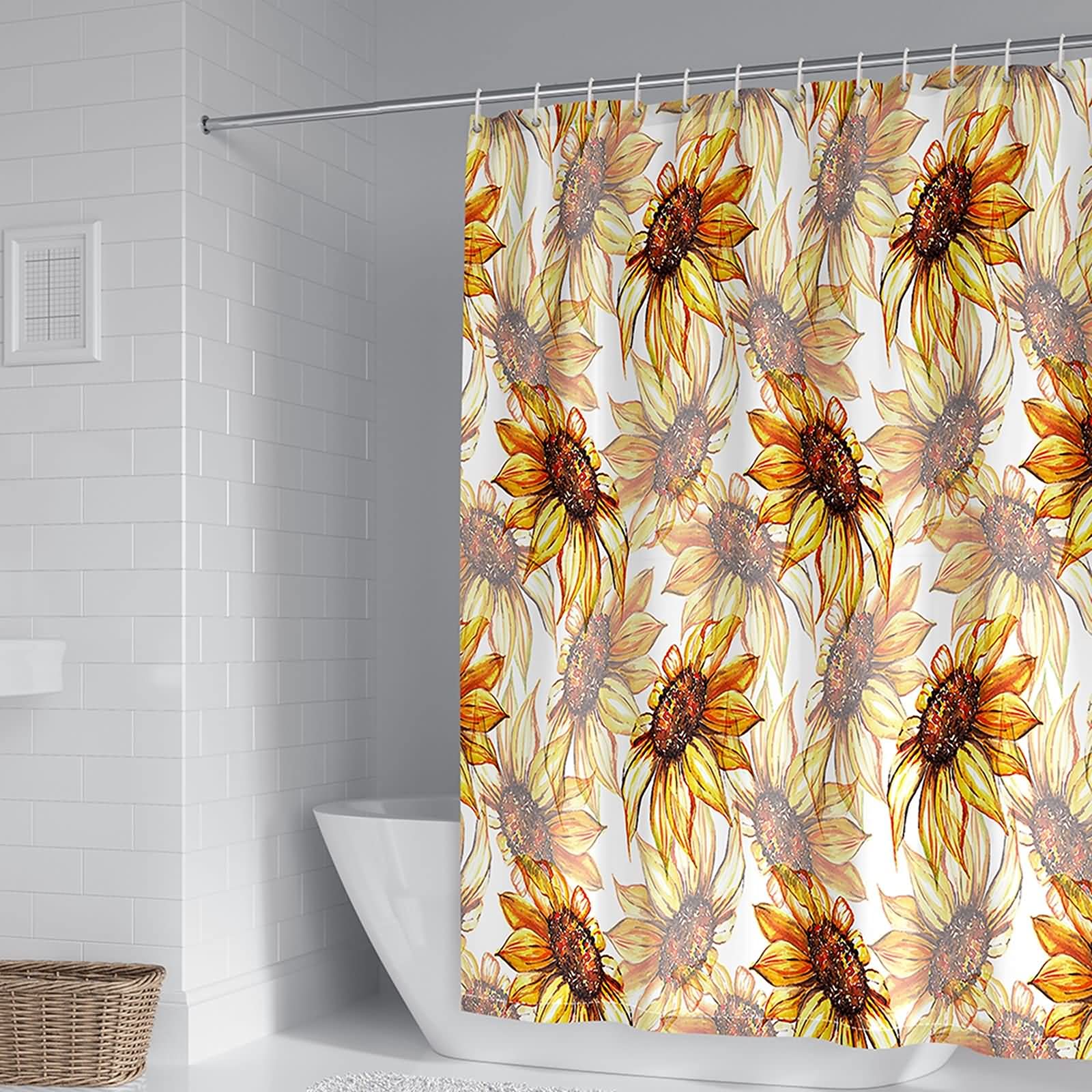Rideau de douche imperméable et anti-moisissure à fleurs pour une salle de bain saine
