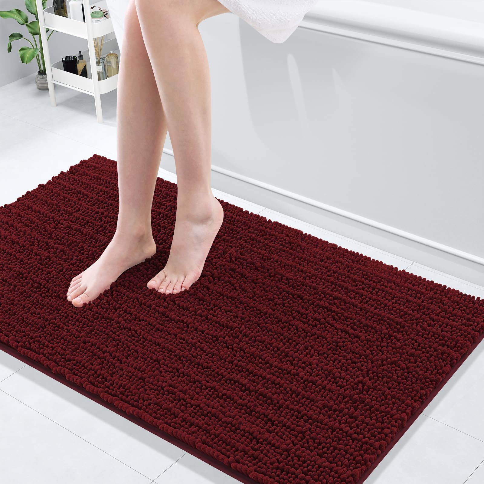 Arotive Luxury Chenille Bathroom Rug Mat, Extra Soft Thick Absorbent Shaggy Bath Rugs, Non-Slip Machine Wash Dry, Plush Bath Mats for Bathroom, Shower