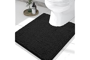 smiry Chenille U-Shaped Toilet Rugs for Toilet Base
