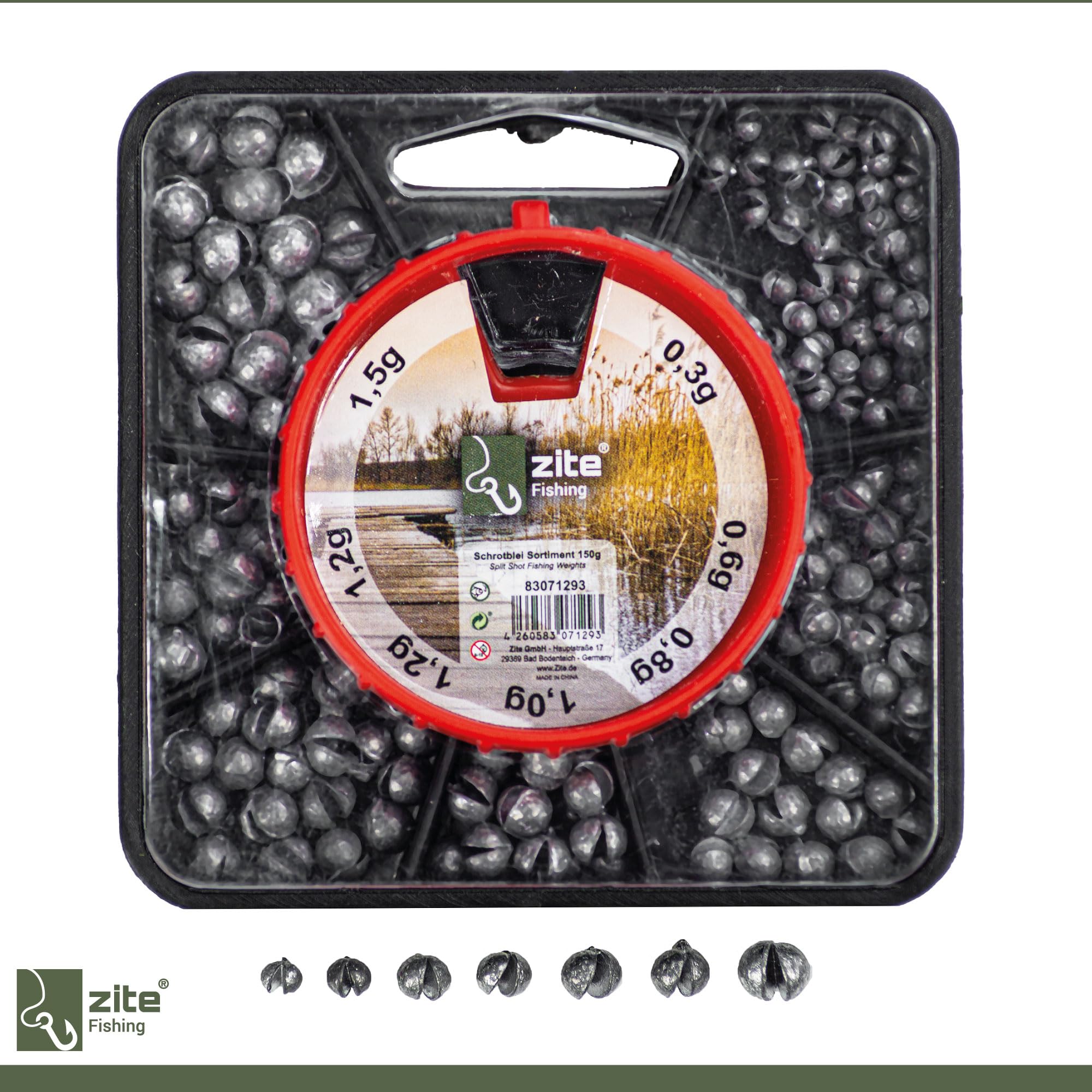 Zite Fishing Angelkoffer mit Zubehör Set - Teleskop-Angelrute & Rolle mit | Schnur - Grundausstattung Angelzubehör mit Haken, Bleien, Wirbeln, Posen uvm.