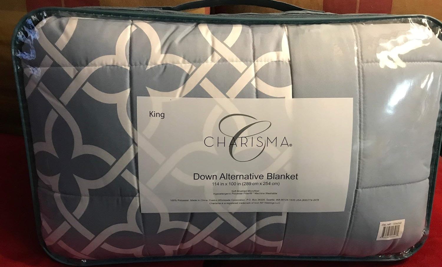 NY Charisma King Size Light Blue Down Alternative Blanket 114 by 110 inches