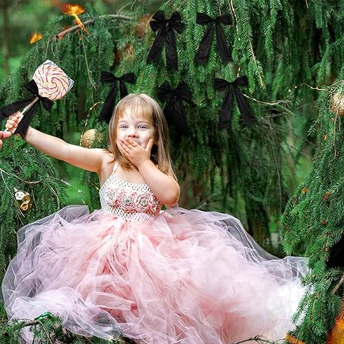 Miniatura 5 de Cindeer 2 rollos de cinta de Navidad con borde con alambre con purpurina para regalos, guirnalda, tarjetas, coronas, fiestas, hogar (rojo, 2.5