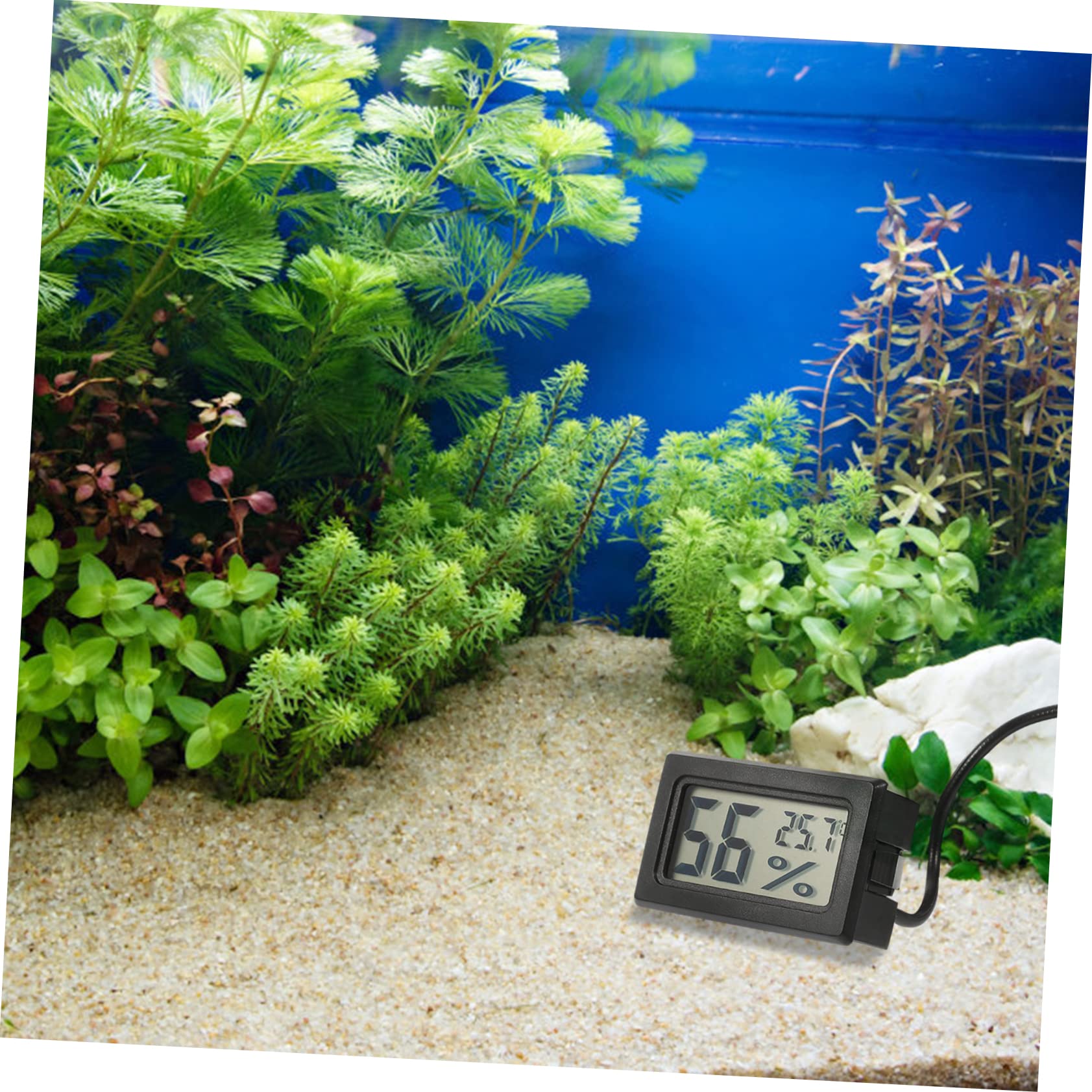 4 Pezzi termometro per acqua termometro da serbatoio del serbatoio dell'acqua a temperatura del io del io del pesce AbS Nero