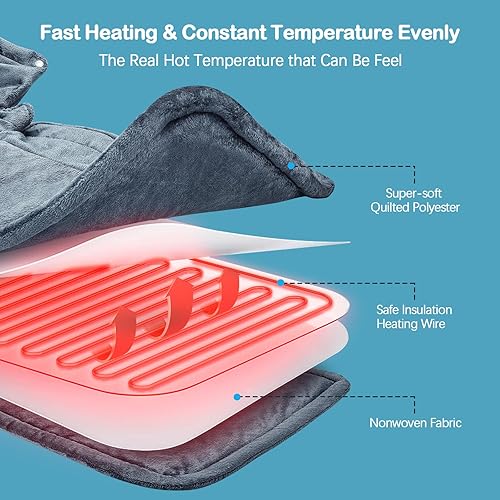Miniatura 3 de NIUONSIX Almohadilla térmica para cuello y hombro, regalos de cumpleaños, Navidad, para mujeres, hombres, mamá, papá, almohadilla térmica con peso
