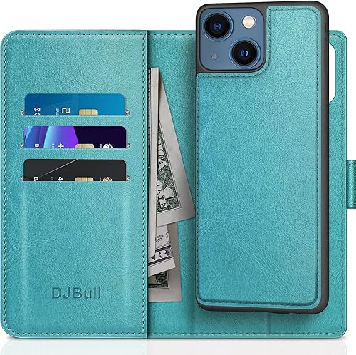 Miniatura 8 de DJBull Funda tipo cartera desmontable 2 en 1 para iPhone 14 Plus de 6.7 pulgadas con tarjetero de crédito con bloqueo RFID, funda protectora de piel