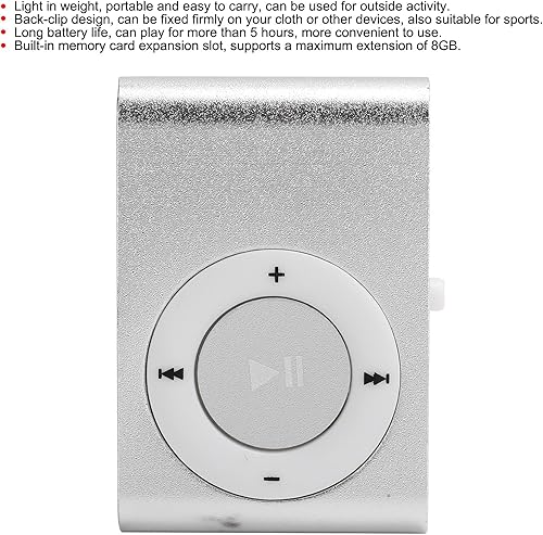 Miniatura 4 de Ultimate Music Companion: reproductor de MP3 con diseño de clip, auriculares y cable USB, tu compañero perfecto de entrenamiento y viaje (negro)