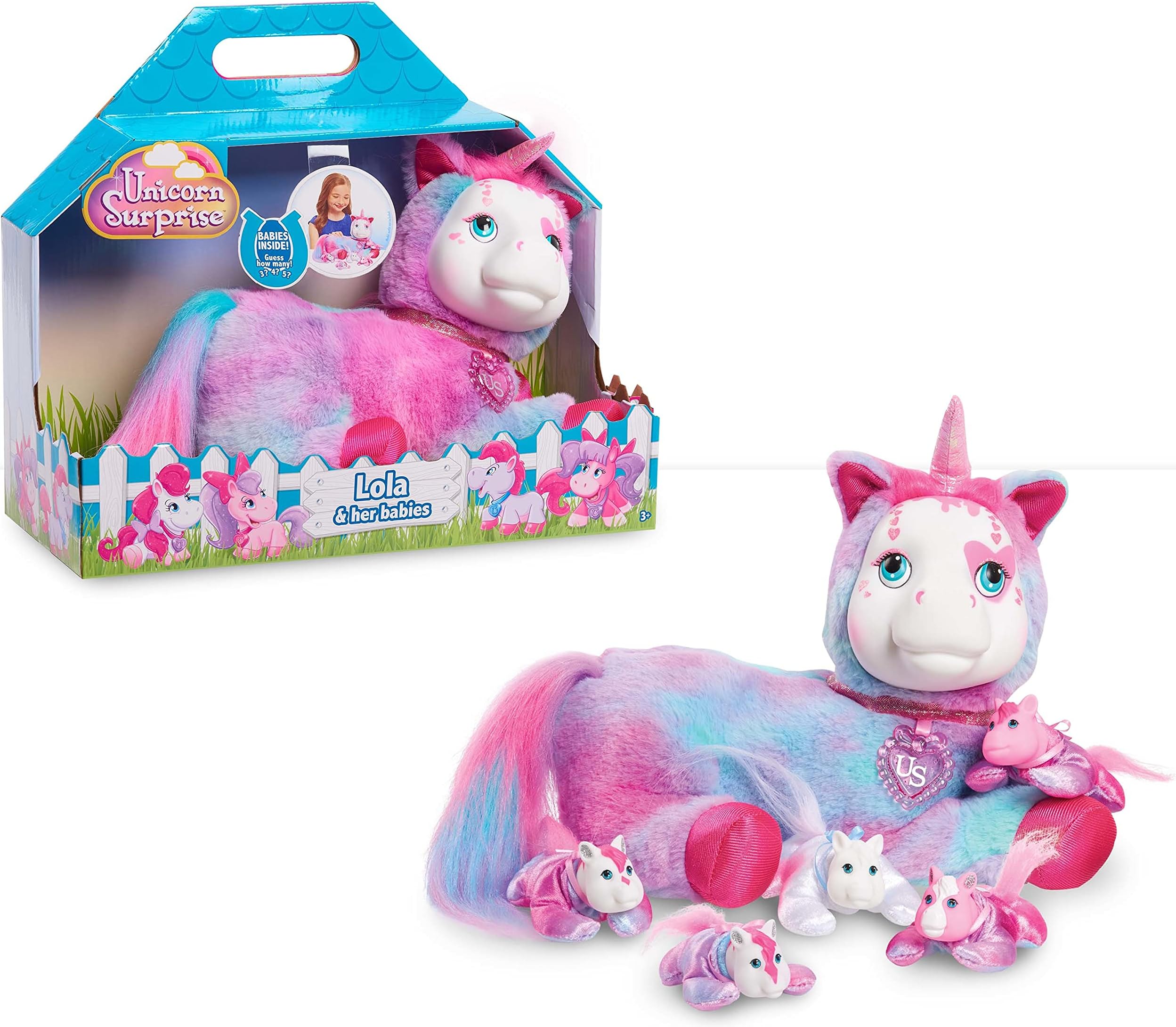 Unicorn Surprise Plushie, Lola, Stuffed Animal, Unicorn, Kids Toys for Ages 3 Up by Just Play