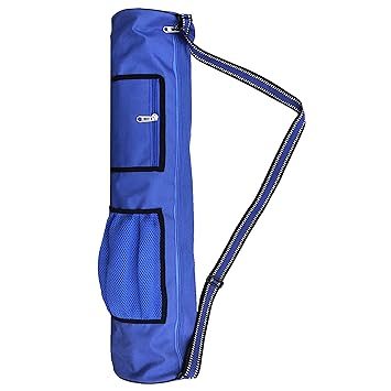 Panchtatava Polyester Full Zipper Yoga Exercise Mat Kit Carry Bag with Broad Shoulder Strap and Spacious Pocket ( Blue )