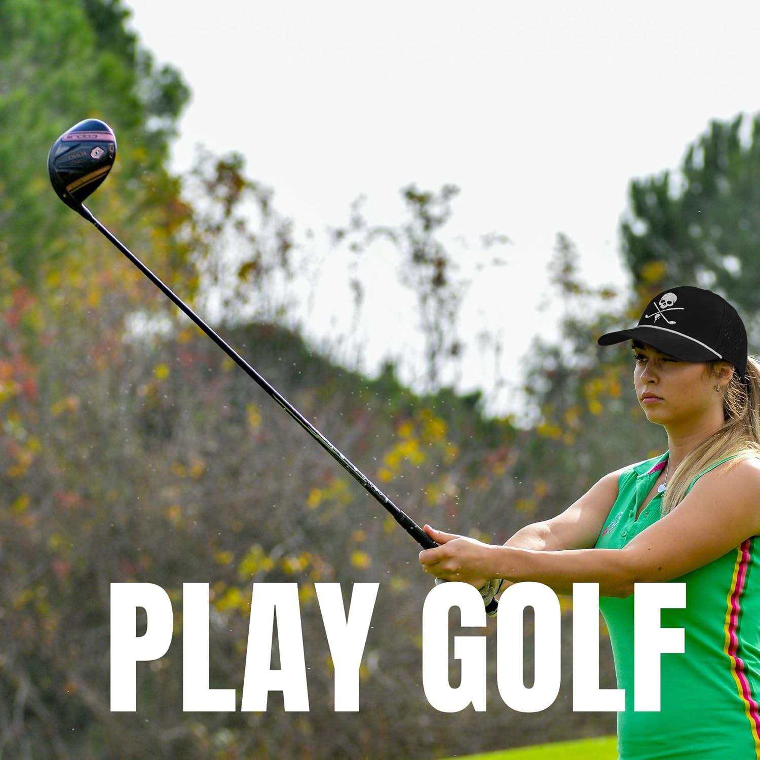 Funny Golf Hats for Men Women,Golf Gifts Skull Baseball Cap for Adults Humor - Image 8