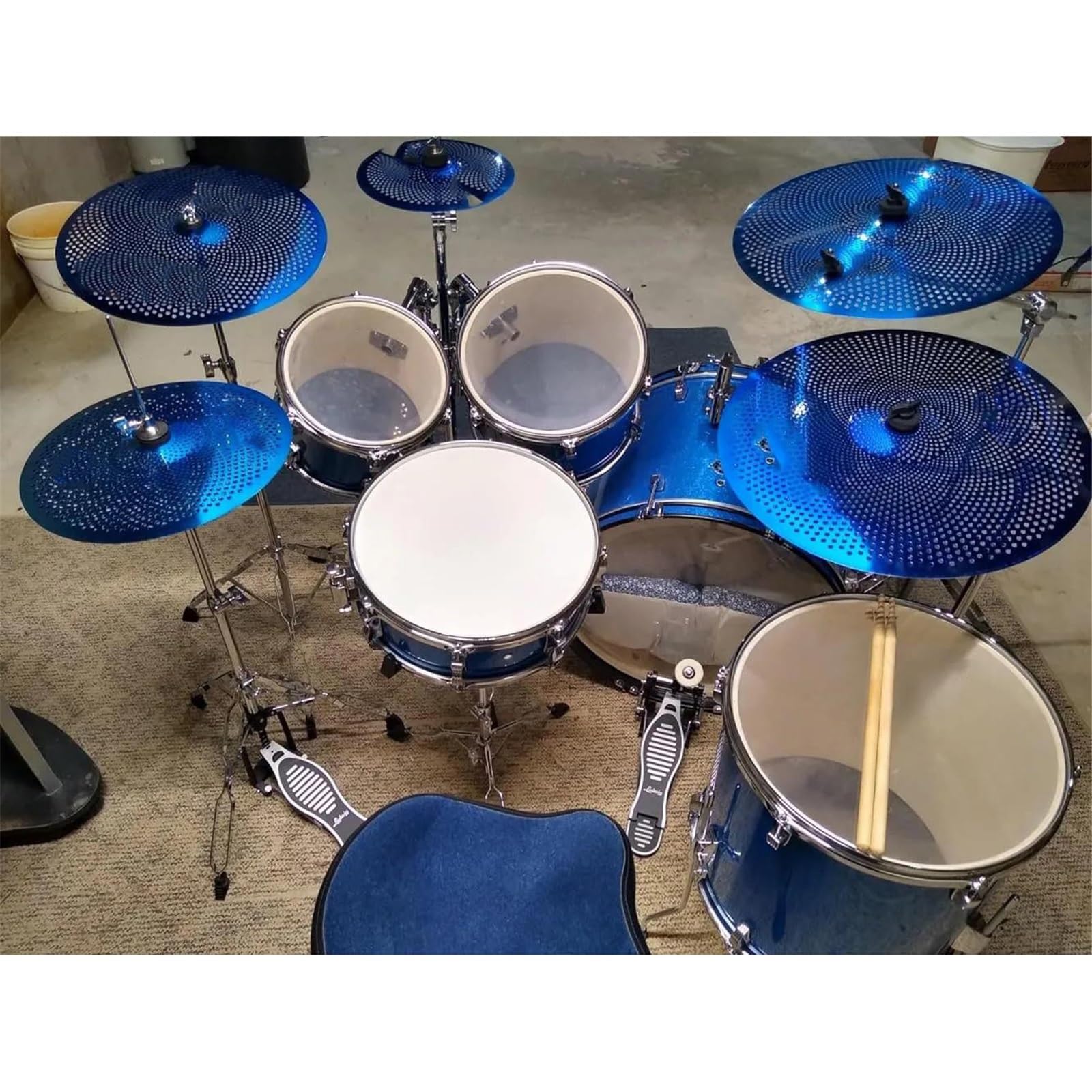 Pack De Cymbales Muettes 10 Splash 14 Hi-hat 16 Crash 18 Crash 20 Ride Cymbales À Faible Volume 6 Pièces Son Bon Entraînement De Batterie Cymbale(Color)